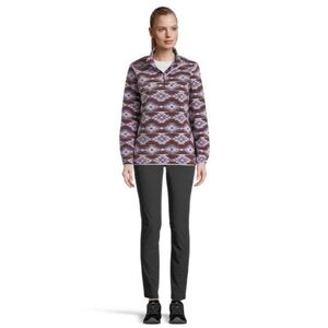WOODS Purple & Blue Southwestern Design Warm Fleece Half Zip Sweater XS